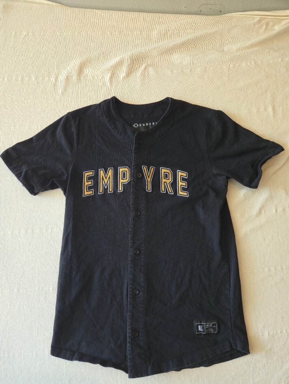 Empyre Black Button-Up Baseball Skater Jersey Shirt Medium